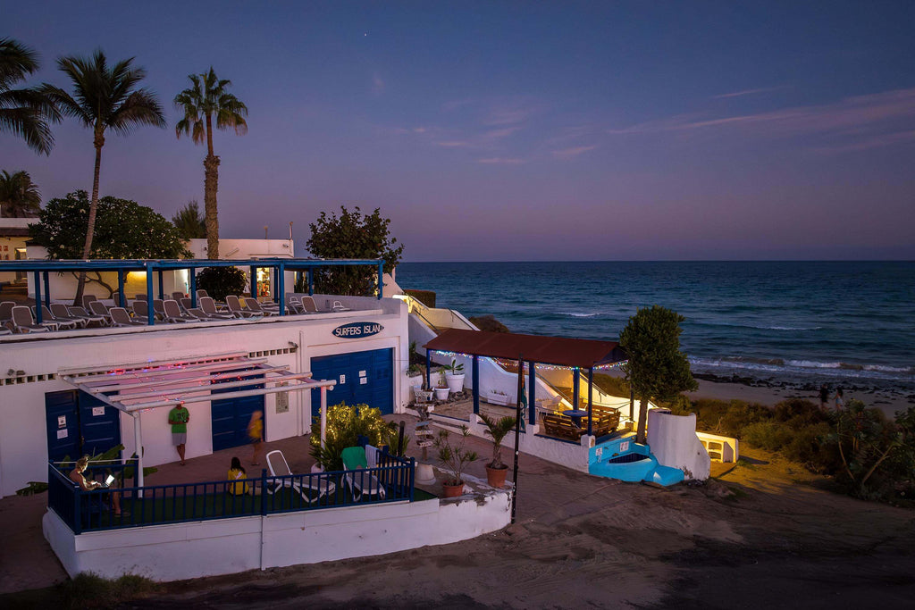 Picture of the Station of Surfers Island down in the Aldiana Club hotel just after Sunset.